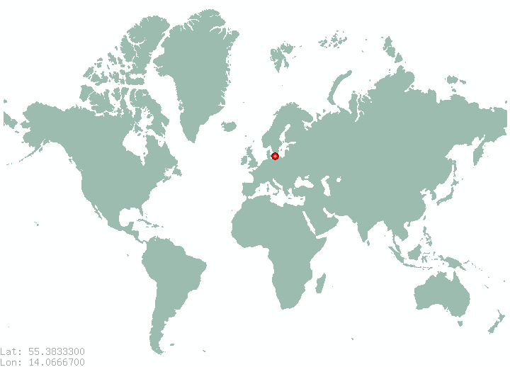 Kaseberga in world map